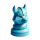 DALL·E 2024-03-18 17.00.44 - A 3D chess piece shaped like a Shiba Inu dog, colored in cyan-blue (#1AAFFF). The Shiba Inu is wearing a Viking helmet, set in a simple background to